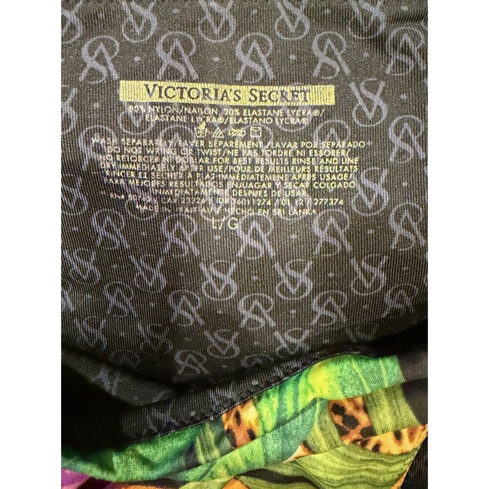 Y2K Victorias SecretBombshell Bikini Top & Bottom Floral Leopard Print 34B/L - Picture 7 of 8